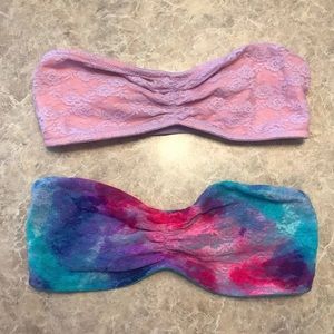 Ombre/Tie-Dye Lace Strapless Bralettes